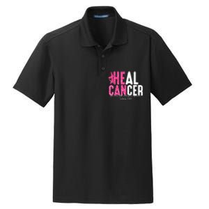 Heal Cancer Believe God Christian Breast Cancer Awareness Dry Zone Grid Polo