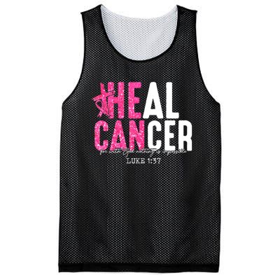 Heal Cancer Believe God Christian Breast Cancer Awareness Mesh Reversible Basketball Jersey Tank