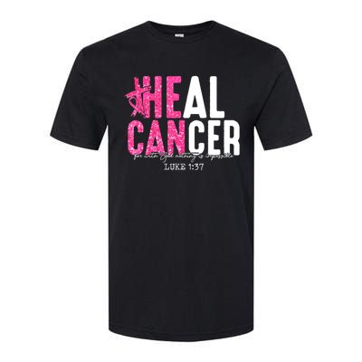 Heal Cancer Believe God Christian Breast Cancer Awareness Softstyle CVC T-Shirt