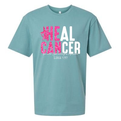 Heal Cancer Believe God Christian Breast Cancer Awareness Sueded Cloud Jersey T-Shirt