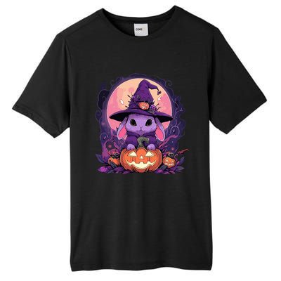 Halloween Cute Bunny Rabbit Witch Hat Jack O Lantern Graphic Tall Fusion ChromaSoft Performance T-Shirt