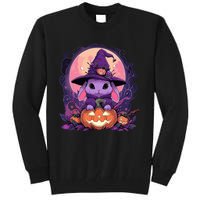 Halloween Cute Bunny Rabbit Witch Hat Jack O Lantern Graphic Tall Sweatshirt