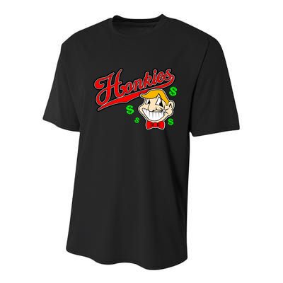 Honkies Caucasians Baseball Youth Performance Sprint T-Shirt