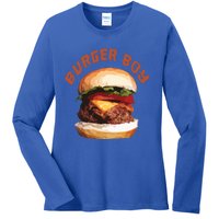 Hamburger Cheeseburger Burger Funny Fast Food Gift Ladies Long Sleeve Shirt