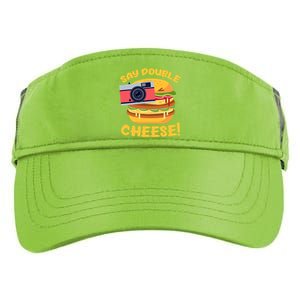 Hamburger Cheeseburger Camera Say Double Cheese Gift Adult Drive Performance Visor