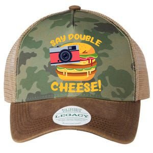 Hamburger Cheeseburger Camera Say Double Cheese Gift Legacy Tie Dye Trucker Hat