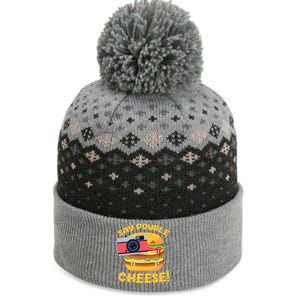 Hamburger Cheeseburger Camera Say Double Cheese Gift The Baniff Cuffed Pom Beanie