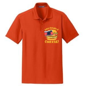 Hamburger Cheeseburger Camera Say Double Cheese Gift Dry Zone Grid Polo