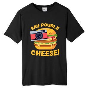 Hamburger Cheeseburger Camera Say Double Cheese Gift Tall Fusion ChromaSoft Performance T-Shirt