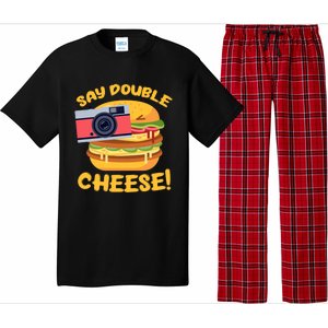 Hamburger Cheeseburger Camera Say Double Cheese Gift Pajama Set