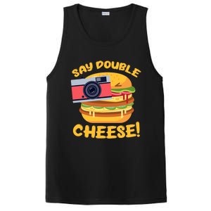 Hamburger Cheeseburger Camera Say Double Cheese Gift PosiCharge Competitor Tank