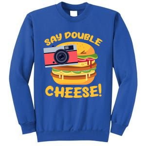 Hamburger Cheeseburger Camera Say Double Cheese Gift Sweatshirt