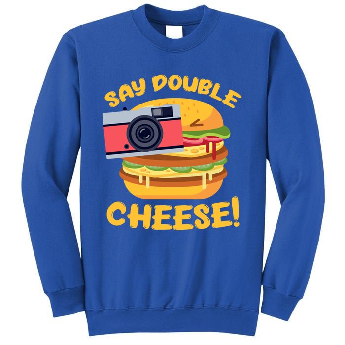 Hamburger Cheeseburger Camera Say Double Cheese Gift Sweatshirt