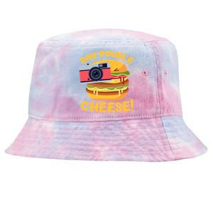 Hamburger Cheeseburger Camera Say Double Cheese Gift Tie-Dyed Bucket Hat