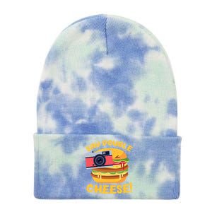 Hamburger Cheeseburger Camera Say Double Cheese Gift Tie Dye 12in Knit Beanie