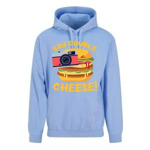 Hamburger Cheeseburger Camera Say Double Cheese Gift Unisex Surf Hoodie