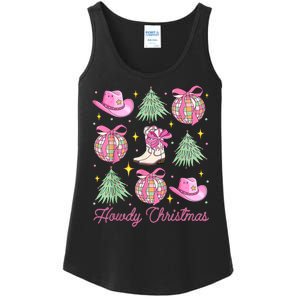 Howdy Christmas Coquette Bow Xmas Tree Western Country Ladies Essential Tank