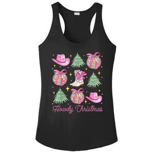 Howdy Christmas Coquette Bow Xmas Tree Western Country Ladies PosiCharge Competitor Racerback Tank