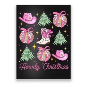 Howdy Christmas Coquette Bow Xmas Tree Western Country Poster