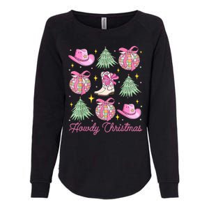 Howdy Christmas Coquette Bow Xmas Tree Western Country Womens California Wash Sweatshirt