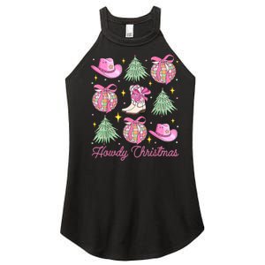 Howdy Christmas Coquette Bow Xmas Tree Western Country Women's Perfect Tri Rocker Tank