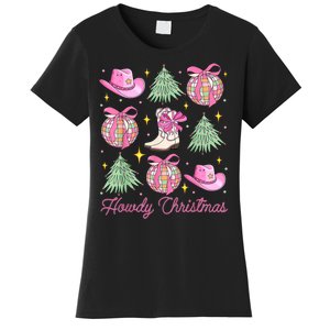 Howdy Christmas Coquette Bow Xmas Tree Western Country Women's T-Shirt