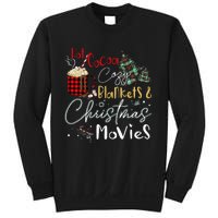 Hot Cocoa Cozy Blanket Christmas Movies Plaid Holidays Funny Sweatshirt