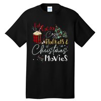 Hot Cocoa Cozy Blanket Christmas Movies Plaid Holidays Funny Tall T-Shirt