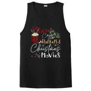 Hot Cocoa Cozy Blanket Christmas Movies Plaid Holidays Funny PosiCharge Competitor Tank