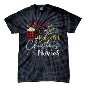 Hot Cocoa Cozy Blanket Christmas Movies Plaid Holidays Funny Tie-Dye T-Shirt