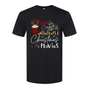 Hot Cocoa Cozy Blanket Christmas Movies Plaid Holidays Funny Softstyle CVC T-Shirt