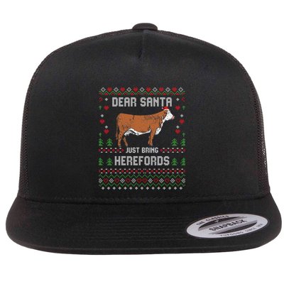 Hereford Cattle Cow Livestock Christmas Ugly Xmas Sweater  Flatbill Hat