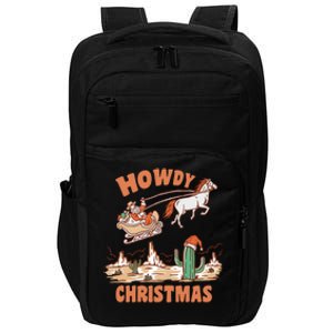 Howdy Christmas Cowboy Funny Santa Western Xmas Pajamas Gift Impact Tech Backpack