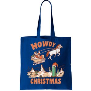 Howdy Christmas Cowboy Funny Santa Western Xmas Pajamas Gift Tote Bag