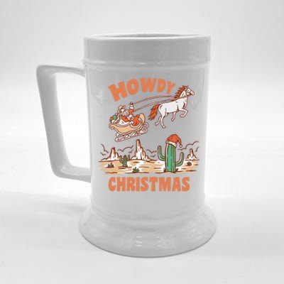 Howdy Christmas Cowboy Funny Santa Western Xmas Pajamas Gift Beer Stein