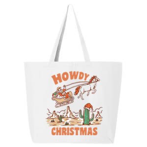 Howdy Christmas Cowboy Funny Santa Western Xmas Pajamas Gift 25L Jumbo Tote