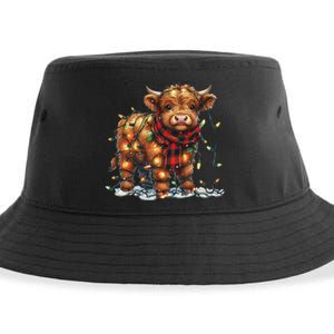 Highland Cow Christmas Xmas Santa Baby Wooly Farm Animal Sustainable Bucket Hat