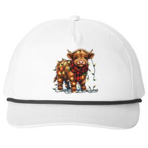 Highland Cow Christmas Xmas Santa Baby Wooly Farm Animal Snapback Five-Panel Rope Hat