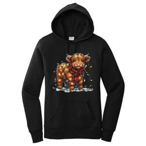 Highland Cow Christmas Xmas Santa Baby Wooly Farm Animal Women's Pullover Hoodie