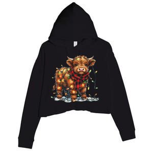 Highland Cow Christmas Xmas Santa Baby Wooly Farm Animal Crop Fleece Hoodie