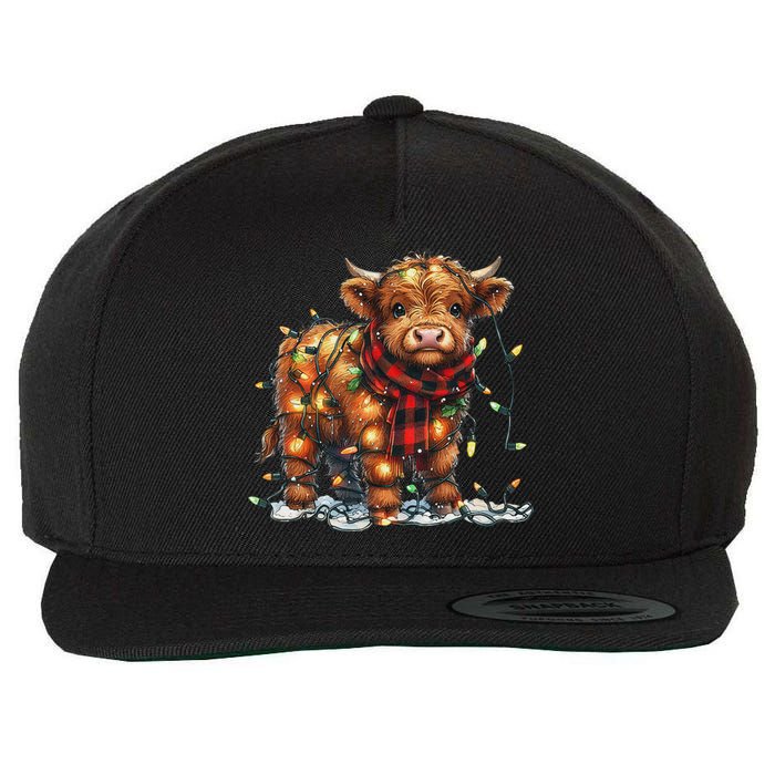 Highland Cow Christmas Xmas Santa Baby Wooly Farm Animal Wool Snapback Cap