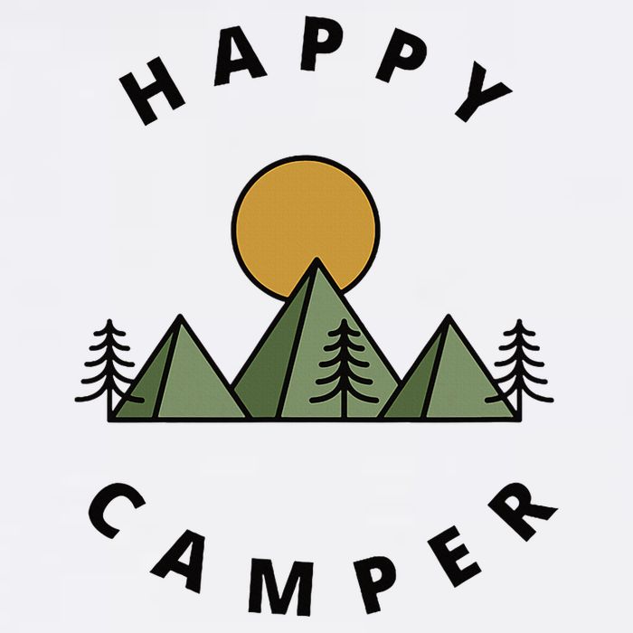 Happy Camper Camping Camp Forest Mountains Minimalist Garment-Dyed Sweatshirt