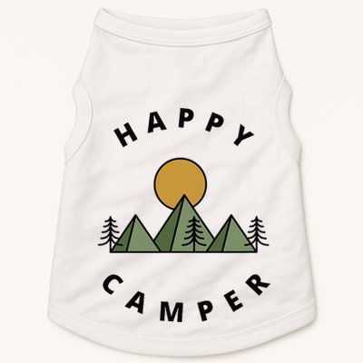 Happy Camper Camping Camp Forest Mountains Minimalist Doggie Tank