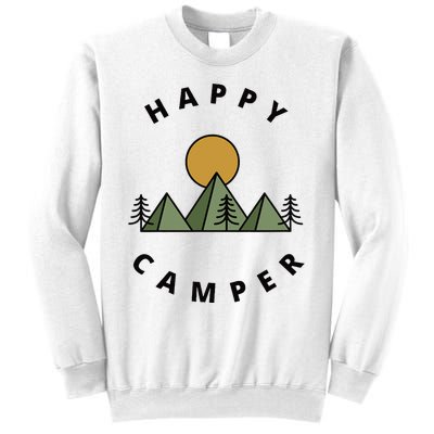 Happy Camper Camping Camp Forest Mountains Minimalist Sweatshirt