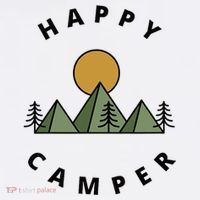 Happy Camper Camping Camp Forest Mountains Minimalist T-Shirt