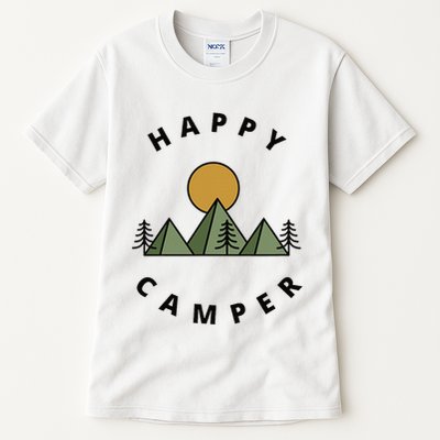 Happy Camper Camping Camp Forest Mountains Minimalist Tall T-Shirt