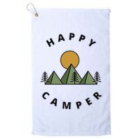 Happy Camper Camping Camp Forest Mountains Minimalist Golf Towel