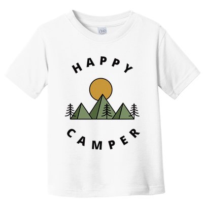Happy Camper Camping Camp Forest Mountains Minimalist Toddler T-Shirt
