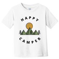 Happy Camper Camping Camp Forest Mountains Minimalist Toddler T-Shirt