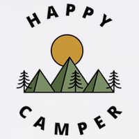 Happy Camper Camping Camp Forest Mountains Minimalist Toddler T-Shirt